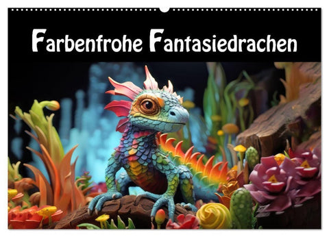 Farbenfrohe Fantasiedrachen (Wandkalender 2027 DIN A2 quer), CALVENDO Monatskalender