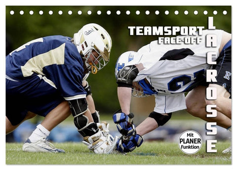 Teamsport Lacrosse - Face-off (Tischkalender 2027 DIN A5 quer), CALVENDO Monatskalender