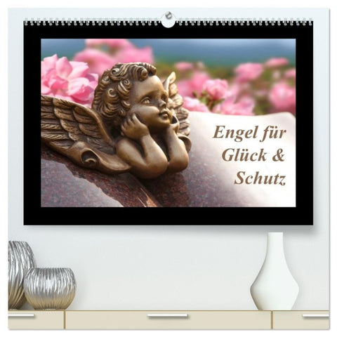 Engel für Glück & Schutz (hochwertiger Premium Wandkalender 2026 DIN A2 quer), Kunstdruck in Hochglanz