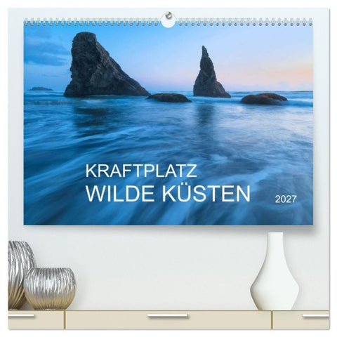Kraftplatz Wilde Küsten (hochwertiger Premium Wandkalender 2027 DIN A2 quer), Kunstdruck in Hochglanz