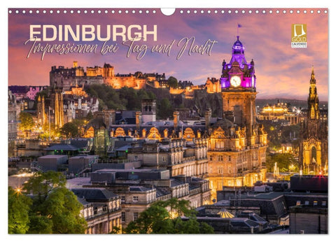 EDINBURGH Impressionen bei Tag und Nacht (Wandkalender 2026 DIN A3 quer), CALVENDO Monatskalender