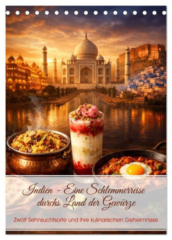 Indien - Eine Schlemmerreise durchs Land der Gewürze (Tischkalender 2027 DIN A5 hoch), CALVENDO Monatskalender