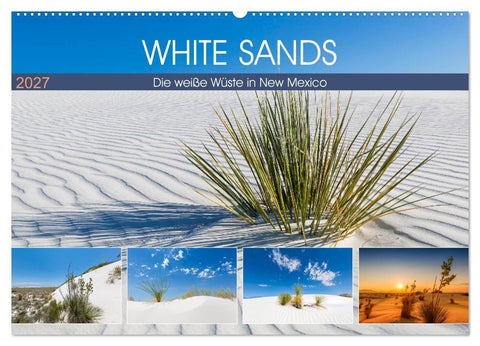 WHITE SANDS Die weiße Wüste in New Mexico (Wandkalender 2027 DIN A2 quer), CALVENDO Monatskalender