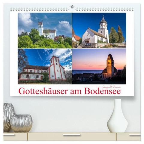 Gotteshäuser am Bodensee (hochwertiger Premium Wandkalender 2027 DIN A2 quer), Kunstdruck in Hochglanz