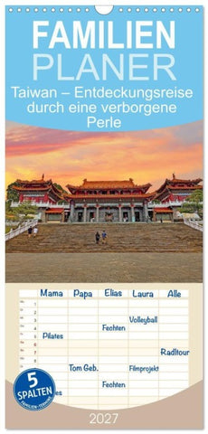Familienplaner 2027 - Taiwan - Entdeckungsreise durch eine verborgene Perle mit 5 Spalten (Wandkalender, 21 x 45 cm) CALVENDO