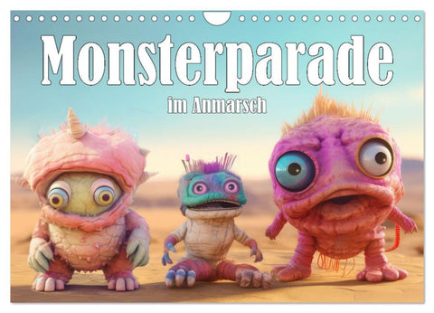 Monsterparade im Anmarsch (Wandkalender 2026 DIN A4 quer), CALVENDO Monatskalender