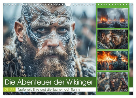 Die Abenteuer der Wikinger (Wandkalender 2027 DIN A3 quer), CALVENDO Monatskalender