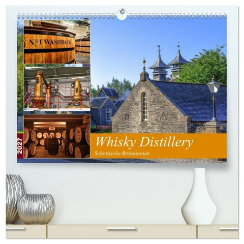 Whisky Distillery - Schottische Brennereien (hochwertiger Premium Wandkalender 2027 DIN A2 quer), Kunstdruck in Hochglanz