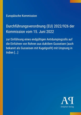 Durchführungsverordnung (EU) 2022/926 der Kommission vom 15. Juni 2022