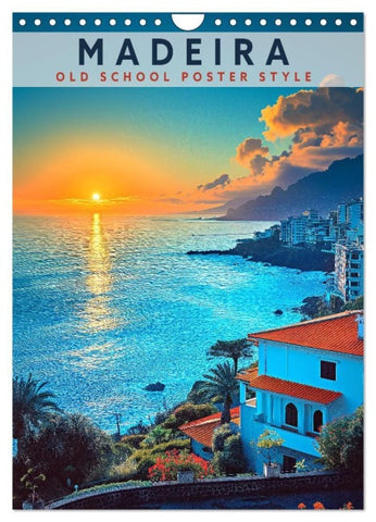 Madeira - Old School Poster Style (Wandkalender 2027 DIN A4 hoch), CALVENDO Monatskalender