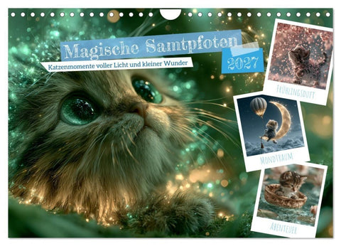 Magische Samtpfoten (Wandkalender 2027 DIN A4 quer), CALVENDO Monatskalender