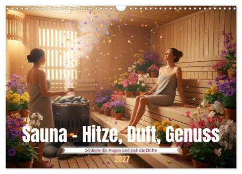Sauna - Hitze, Duft, Genuss (Wandkalender 2027 DIN A3 quer), CALVENDO Monatskalender