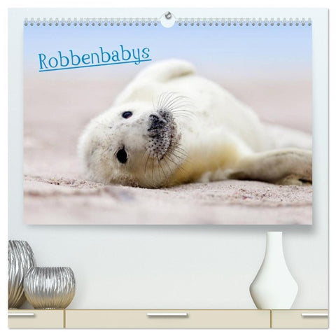 Robbenbabys (hochwertiger Premium Wandkalender 2026 DIN A2 quer), Kunstdruck in Hochglanz