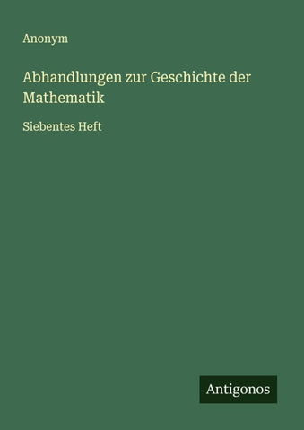 Abhandlungen zur Geschichte der Mathematik