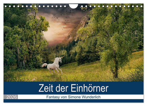 Zeit der Einhörner (Wandkalender 2026 DIN A4 quer), CALVENDO Monatskalender