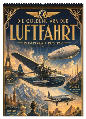Die goldene Ära der Luftfahrt – Reiseplakate 1928–1930 (Wandkalender 2027 DIN A2 hoch), CALVENDO Monatskalender