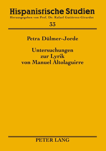 Untersuchungen zur Lyrik von Manuel Altolaguirre