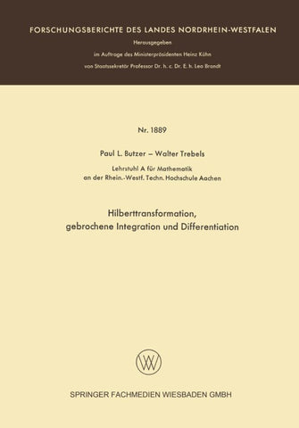 Hilberttransformation, gebrochene Integration und Differentiation