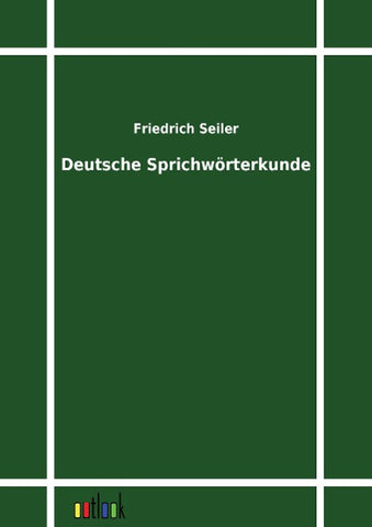Deutsche Sprichwörterkunde