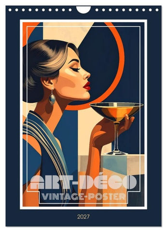 Art-Déco Vintage-Poster (Wandkalender 2027 DIN A4 hoch), CALVENDO Monatskalender