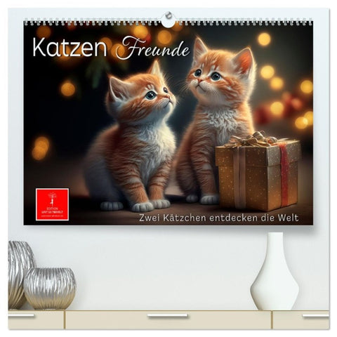 Katzen Freunde (hochwertiger Premium Wandkalender 2026 DIN A2 quer), Kunstdruck in Hochglanz