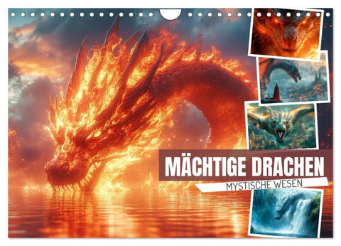 MÄCHTIGE DRACHEN Mystische Wesen (Wandkalender 2027 DIN A4 quer), CALVENDO Monatskalender