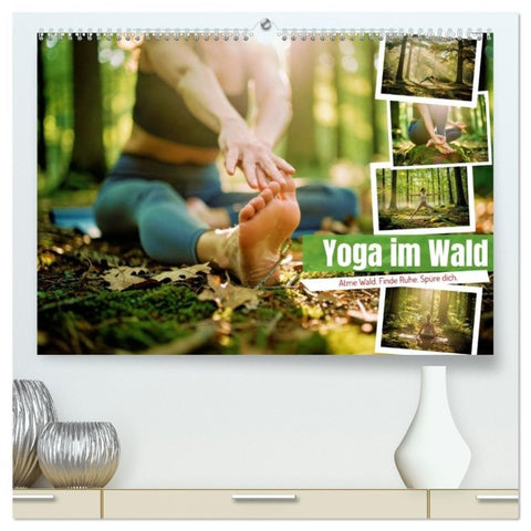 Yoga im Wald (hochwertiger Premium Wandkalender 2027 DIN A2 quer), Kunstdruck in Hochglanz