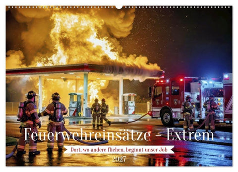 Feuerwehreinsätze - Extrem (Wandkalender 2027 DIN A2 quer), CALVENDO Monatskalender