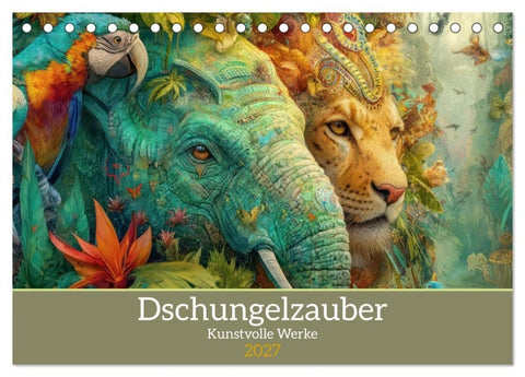 Dschungelzauber - Kunstvolle Werke (Tischkalender 2027 DIN A5 quer), CALVENDO Monatskalender