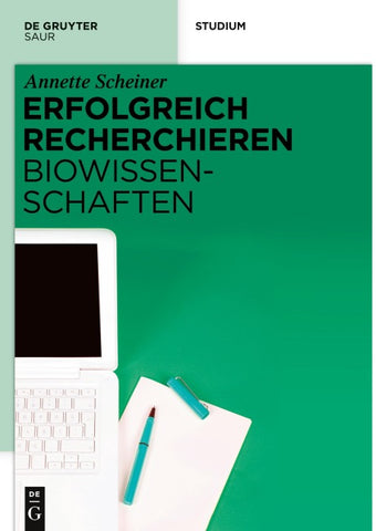 Erfolgreich recherchieren - Biowissenschaften