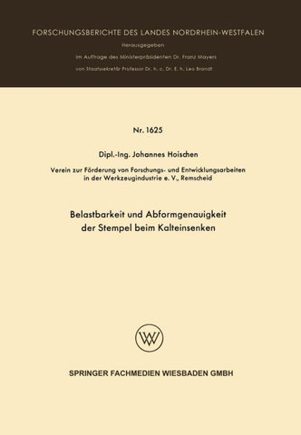 Belastbarkeit und Abformgenauigkeit der Stempel beim Kalteinsenken