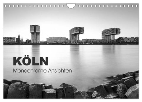 Köln - monochrome Ansichten (Wandkalender 2026 DIN A4 quer), CALVENDO Monatskalender
