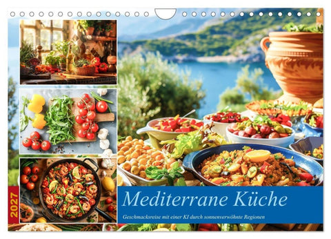 Mediterrane Küche (Wandkalender 2027 DIN A4 quer), CALVENDO Monatskalender