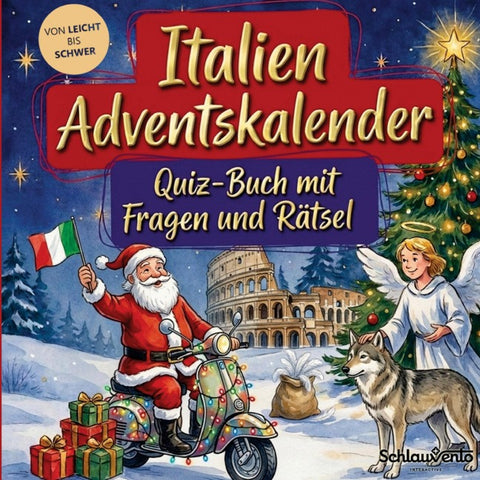 Italien-Adventskalender: Quiz-Buch mit Fragen und Rätsel