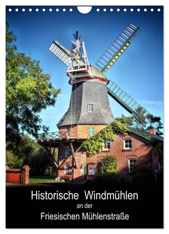 Historische Windmühlen an der Friesischen Mühlenstraße / CH-Version / Planer (Wandkalender 2026 DIN A4 hoch), CALVENDO Monatskalender