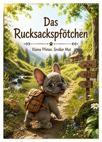 Das Rucksackpfötchen (Wandkalender 2027 DIN A2 hoch), CALVENDO Monatskalender