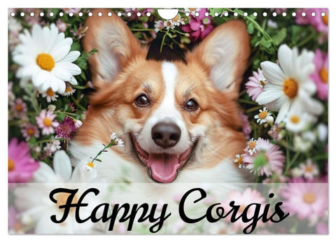 Happy Corgis (Wandkalender 2027 DIN A4 quer), CALVENDO Monatskalender
