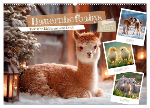 Bauernhofbabys - Tierische Lieblinge vom Land (Wandkalender 2027 DIN A2 quer), CALVENDO Monatskalender
