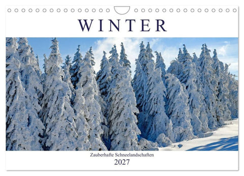 Winter. Zauberhafte Schneelandschaften (Wandkalender 2027 DIN A4 quer), CALVENDO Monatskalender