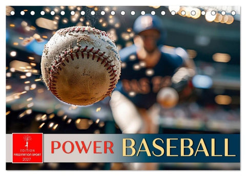 Power Baseball (Tischkalender 2027 DIN A5 quer), CALVENDO Monatskalender