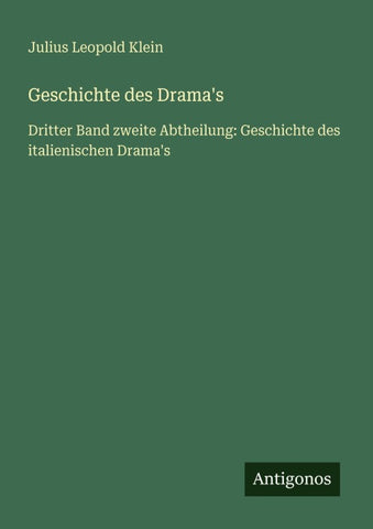 Geschichte des Drama's