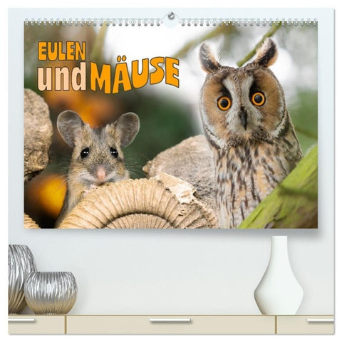 Eulen und Mäuse (hochwertiger Premium Wandkalender 2027 DIN A2 quer), Kunstdruck in Hochglanz