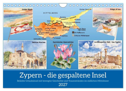 Zypern - die gespaltene Insel (Wandkalender 2027 DIN A4 quer), CALVENDO Monatskalender