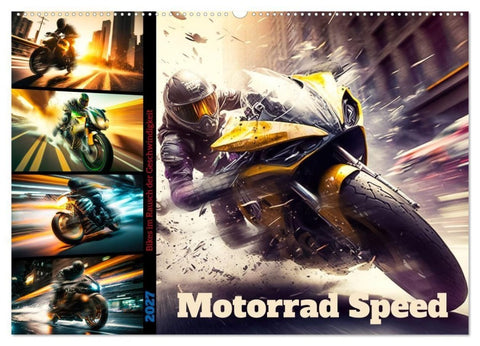 Motorrad Speed (Wandkalender 2027 DIN A2 quer), CALVENDO Monatskalender