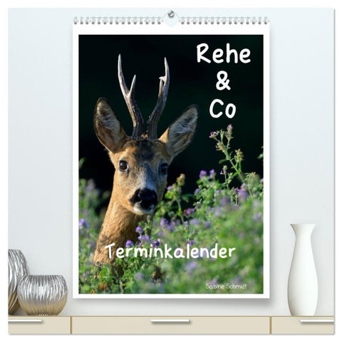Rehe & Co / Planer (hochwertiger Premium Wandkalender 2026 DIN A2 hoch), Kunstdruck in Hochglanz