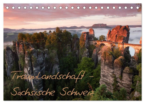 Traumlandschaft - Sächsische Schweiz (Tischkalender 2027 DIN A5 quer), CALVENDO Monatskalender