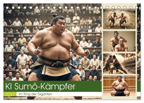 KI Sumo-Kämpfer Im Ring der Giganten (Tischkalender 2027 DIN A5 quer), CALVENDO Monatskalender