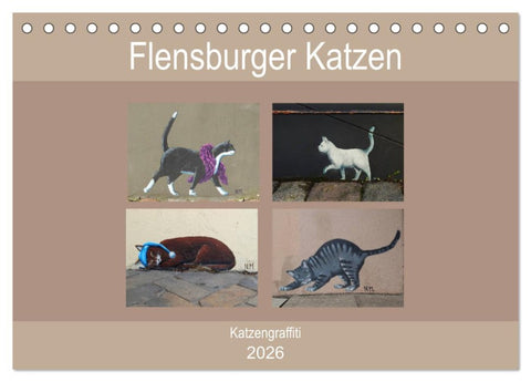 Flensburger Katzen (Tischkalender 2026 DIN A5 quer), CALVENDO Monatskalender