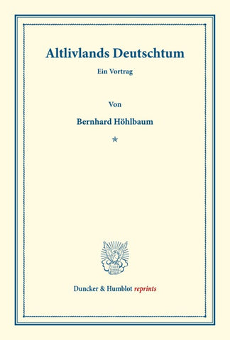 Altlivlands Deutschtum.