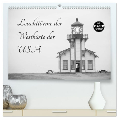 Leuchttürme der Westküste der USA (hochwertiger Premium Wandkalender 2026 DIN A2 quer), Kunstdruck in Hochglanz